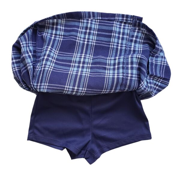 Btween Baby Tee Heart Shirt Skirt Skort Girls 6 Plaid 2 pc Set Academia School - Picture 4 of 7